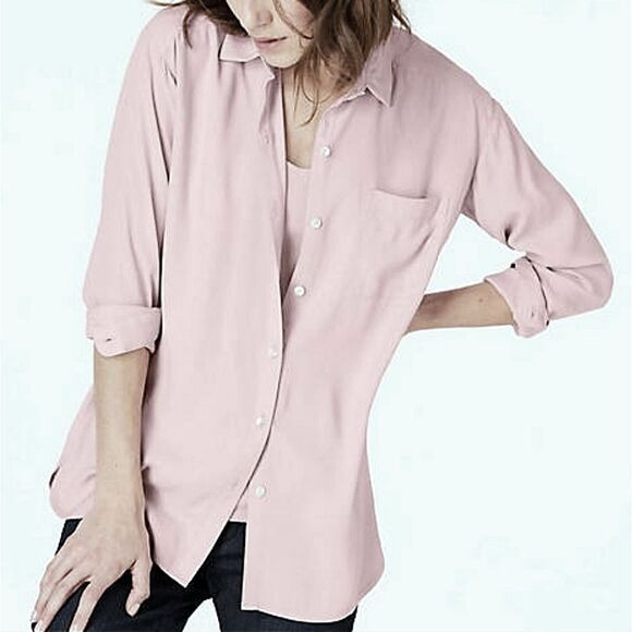 J. Jill Rosewater Pink Button-Down Long Sleeve Blouse - Picture 1 of 14